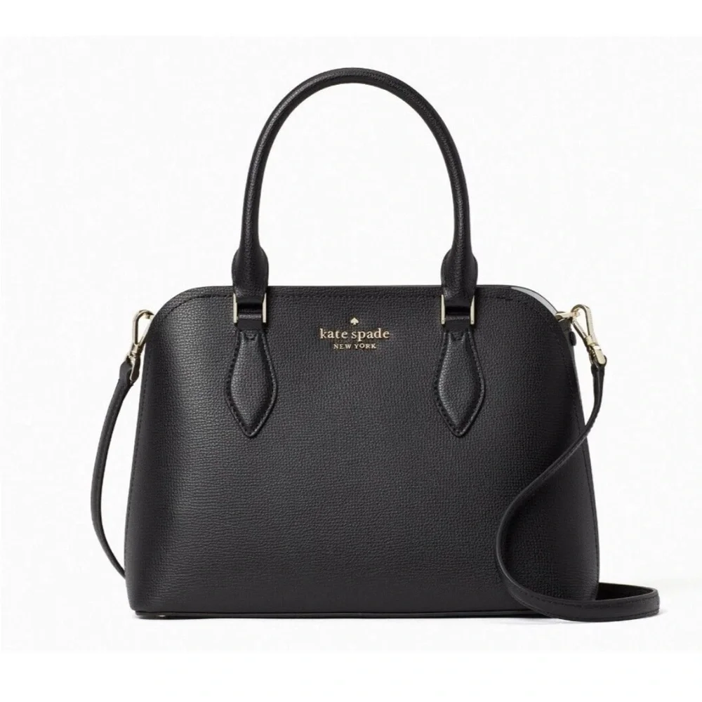 New Kate Spade Crosbody Satchel Leather Black Handbag Darcy